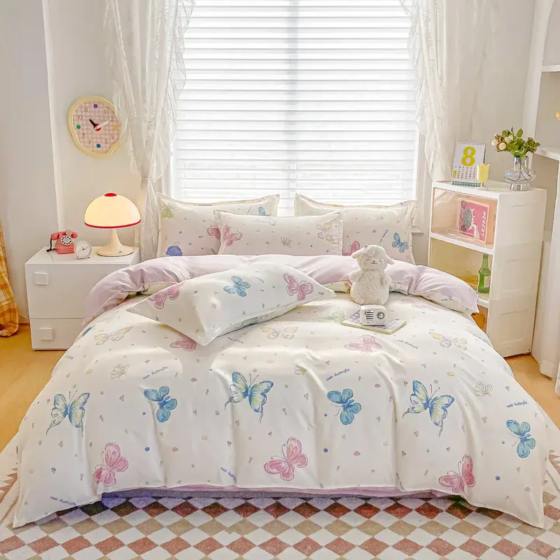 Pastoral Butterfly Bedding Set, shown in a styled room