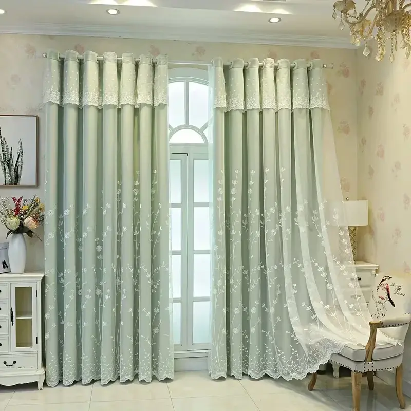 European Double-Layer Blackout Curtain, shown in a styled room