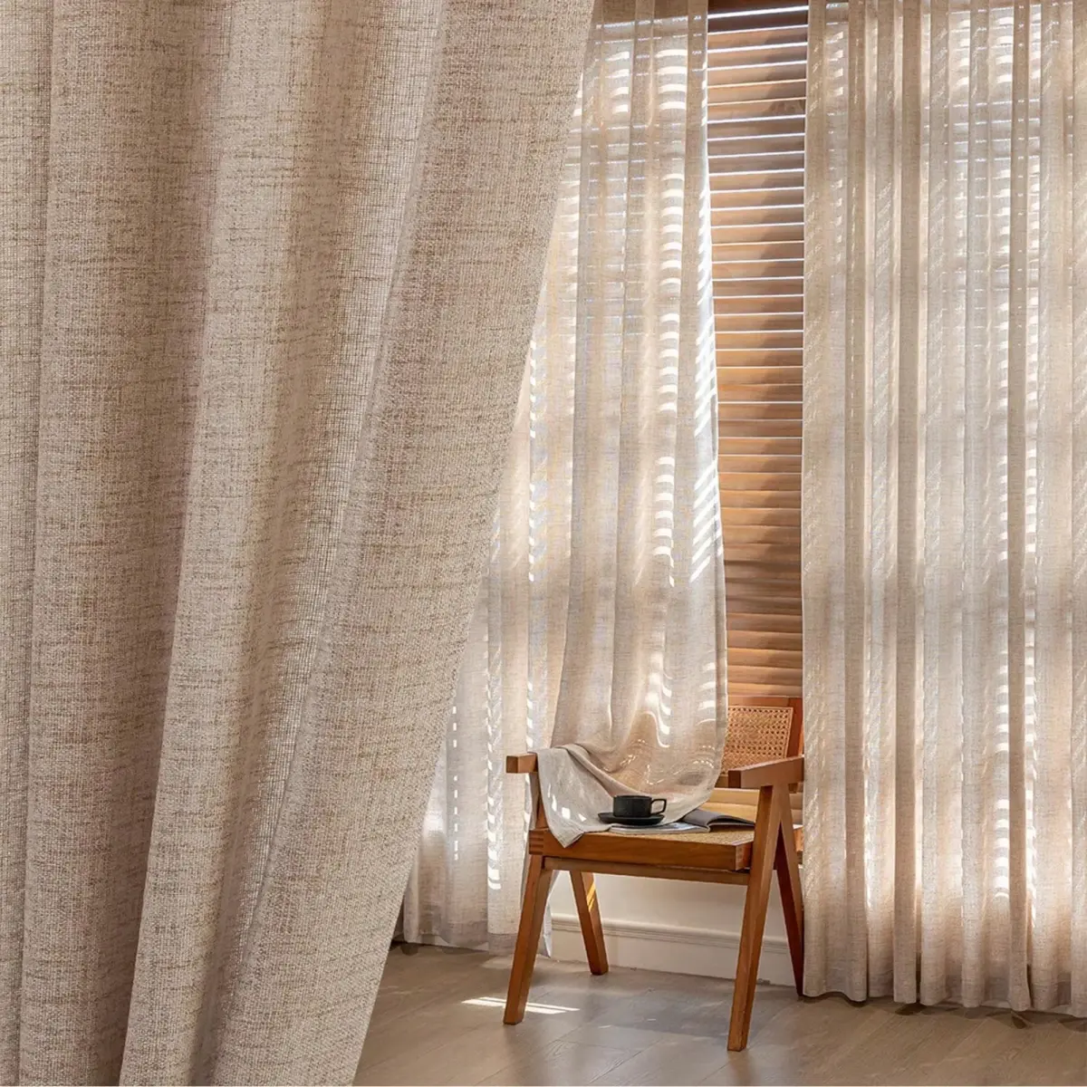 Linen Sheer Curtain, shown in a styled room