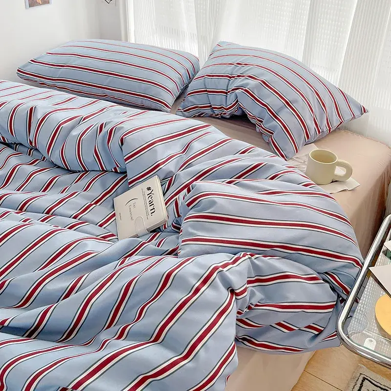 Striped Duvet Cover Set, shown in a styled room