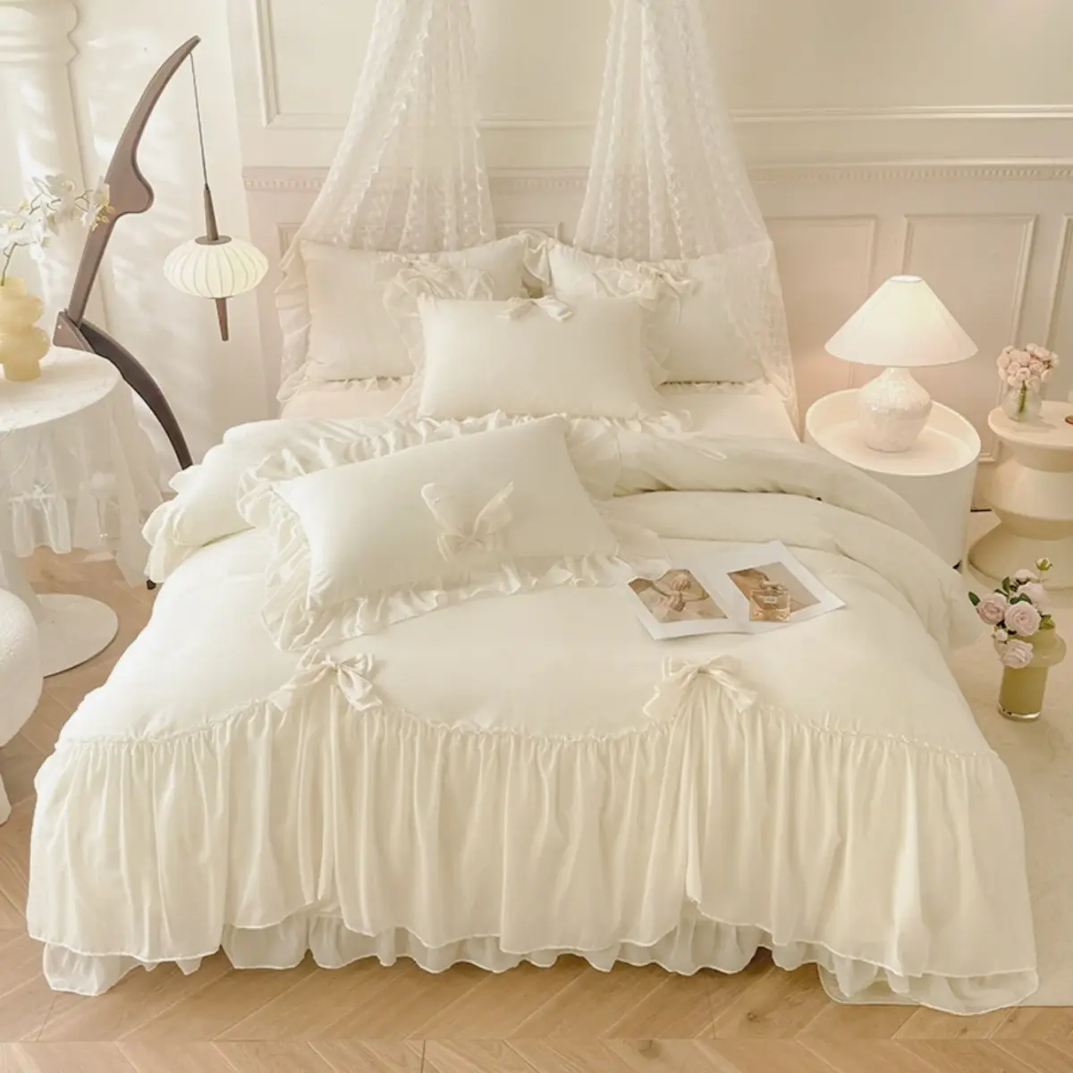 Ruffles Duvet Cover Set, shown in a styled room
